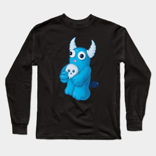 Creepy Cute Blue Demon Long Sleeve T-Shirt